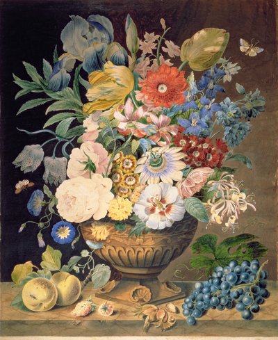 Flowers and Fruit, 1828 by Emma Sillett